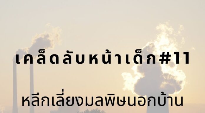 หน้าเด็กโดยหลีกเลี่ยงมลพิษ